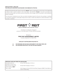 Circular to Unitholders dated 1 April 2025