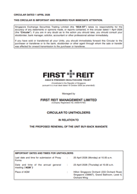 Circular to Unitholders dated 1 April 2026
